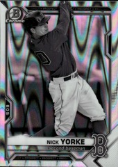 2021 Bowman Chrome Prospect #BDC-53 Nick Yorke Black & White RayWave